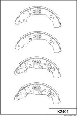 MK Kashiyama K2401 - Комплект тормозных колодок, барабанные autospares.lv