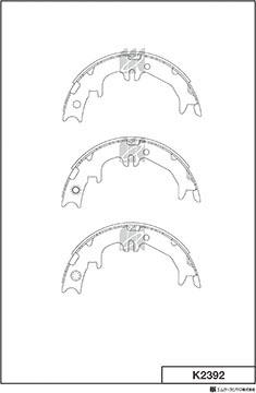 MK Kashiyama K2392 - Комплект тормозных колодок, барабанные autospares.lv