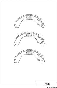 MK Kashiyama K2305 - Комплект тормозных колодок, барабанные autospares.lv