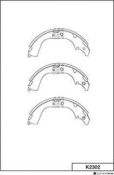 MK Kashiyama K2302 - Комплект тормозных колодок, барабанные autospares.lv