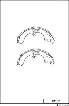 MK Kashiyama K2311 - Комплект тормозных колодок, барабанные autospares.lv