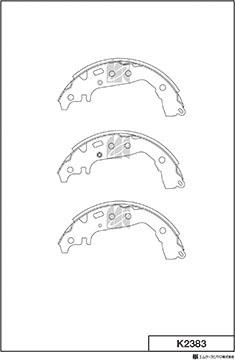 MK Kashiyama K2383 - Комплект тормозных колодок, барабанные autospares.lv
