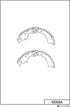 MK Kashiyama K2335A - Комплект тормозных колодок, барабанные autospares.lv