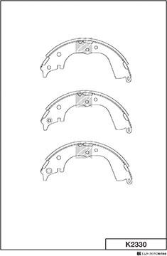 MK Kashiyama K2330 - Комплект тормозных колодок, барабанные autospares.lv