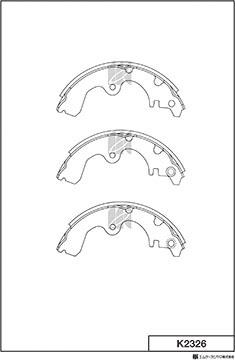 MK Kashiyama K2326 - Комплект тормозных колодок, барабанные autospares.lv