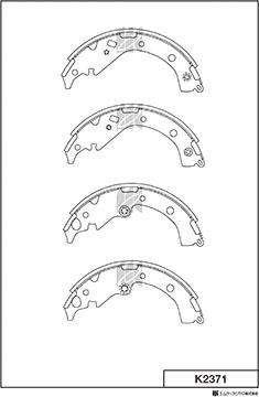 MK Kashiyama K2371 - Комплект тормозных колодок, барабанные autospares.lv