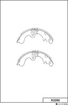 MK Kashiyama K2290 - Комплект тормозных колодок, барабанные autospares.lv