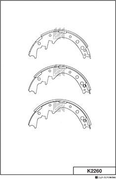 MK Kashiyama K2260 - Комплект тормозных колодок, барабанные autospares.lv