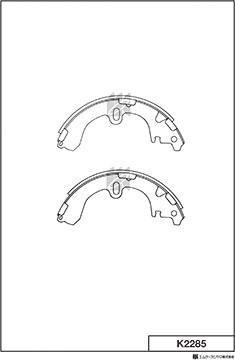 MK Kashiyama K2285 - Комплект тормозных колодок, барабанные autospares.lv