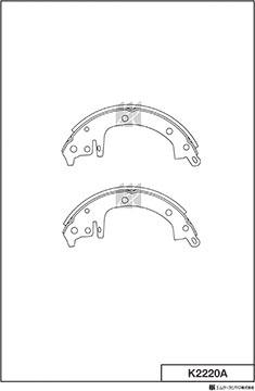 MK Kashiyama K2220A - Комплект тормозных колодок, барабанные autospares.lv