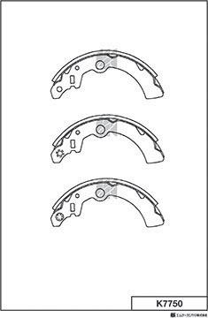 MK Kashiyama K7750 - Комплект тормозных колодок, барабанные autospares.lv