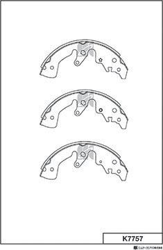 MK Kashiyama K7757 - Комплект тормозных колодок, барабанные autospares.lv