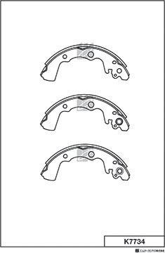 MK Kashiyama K7734 - Комплект тормозных колодок, барабанные autospares.lv
