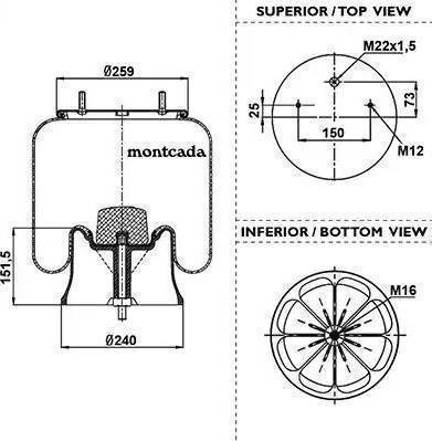 Montcada 0163400 - Кожух пневматической рессоры autospares.lv