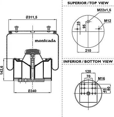 Montcada 0163410 - Кожух пневматической рессоры autospares.lv