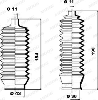 Moog K150056 - Комплект пыльника, рулевое управление autospares.lv