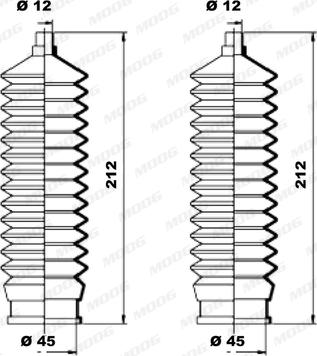 Moog K150052 - Комплект пыльника, рулевое управление autospares.lv