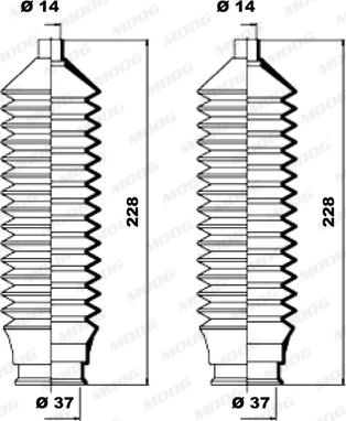 Moog K150085 - Комплект пыльника, рулевое управление autospares.lv