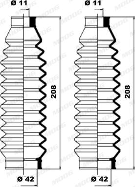 Moog K150083 - Комплект пыльника, рулевое управление autospares.lv