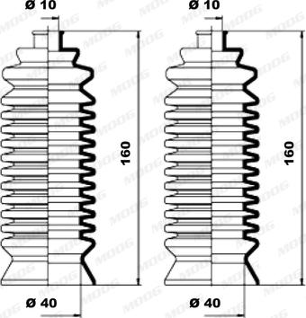 Moog K150073 - Комплект пыльника, рулевое управление autospares.lv