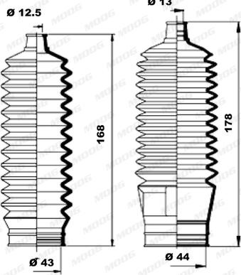 Moog K150199 - Комплект пыльника, рулевое управление autospares.lv