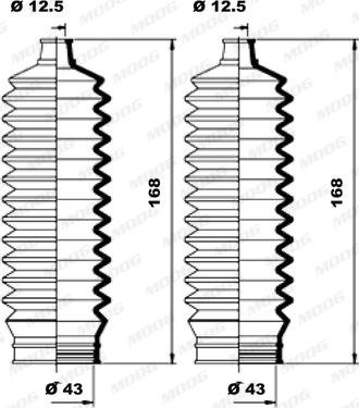 Moog K150145 - Комплект пыльника, рулевое управление autospares.lv