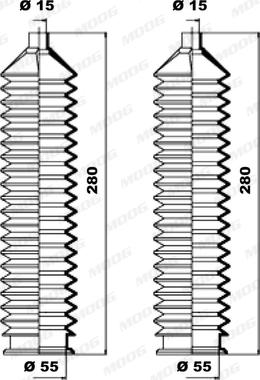 Moog K150109 - Комплект пыльника, рулевое управление autospares.lv