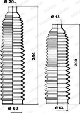 Moog K150139 - Комплект пыльника, рулевое управление autospares.lv