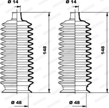 Moog K150170 - Комплект пыльника, рулевое управление autospares.lv