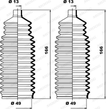 Moog K150171 - Комплект пыльника, рулевое управление autospares.lv