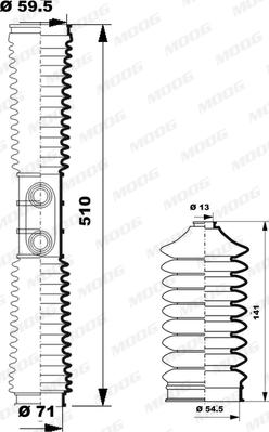 Moog K150249 - Комплект пыльника, рулевое управление autospares.lv