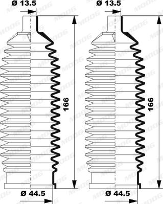 Moog K150245 - Комплект пыльника, рулевое управление autospares.lv