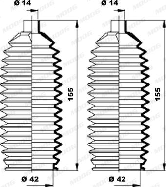 Moog K150200 - Комплект пыльника, рулевое управление autospares.lv