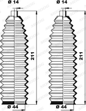 Moog K150201 - Комплект пыльника, рулевое управление autospares.lv