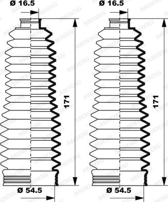 Moog K150239 - Комплект пыльника, рулевое управление autospares.lv