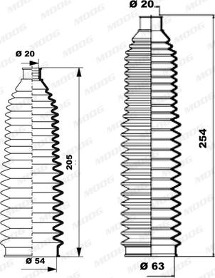 Moog K150232 - Комплект пыльника, рулевое управление autospares.lv