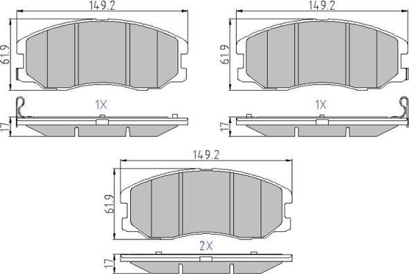 Motaquip LVXL1345 - Тормозные колодки, дисковые, комплект autospares.lv