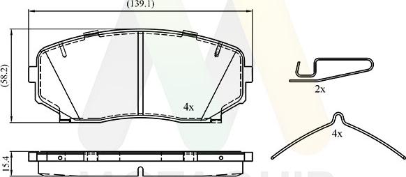 Motaquip LVXL2093 - Тормозные колодки, дисковые, комплект autospares.lv