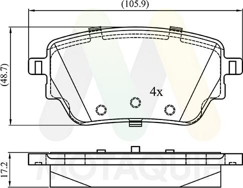 Motaquip LVXL2073 - Тормозные колодки, дисковые, комплект autospares.lv