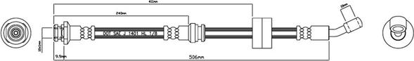 Motaquip VBH988 - Тормозной шланг autospares.lv