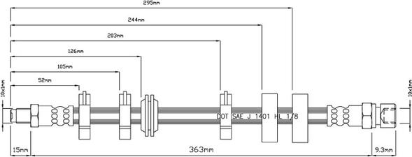 Motaquip VBH681 - Тормозной шланг autospares.lv