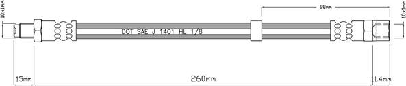 Motaquip VBH1100 - Тормозной шланг autospares.lv