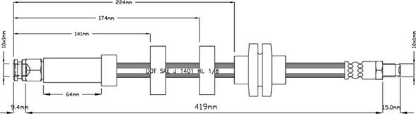 Motaquip VBH851 - Тормозной шланг autospares.lv