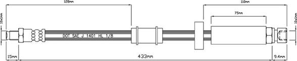 Motaquip VBH761 - Тормозной шланг autospares.lv