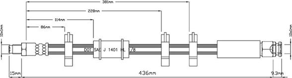 Motaquip VBH762 - Тормозной шланг autospares.lv