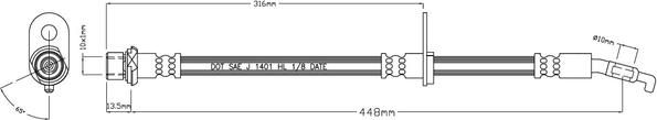 Motaquip VBJ185 - Тормозной шланг autospares.lv