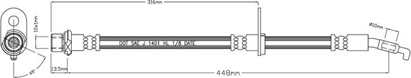 Motaquip VBJ186 - Тормозной шланг autospares.lv