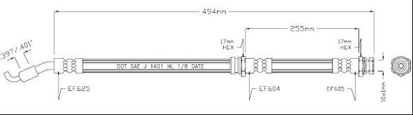 Motaquip VBJ394 - Тормозной шланг autospares.lv