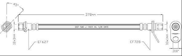 Motaquip VBJ268 - Тормозной шланг autospares.lv