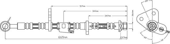 Motaquip VBJ216 - Тормозной шланг autospares.lv